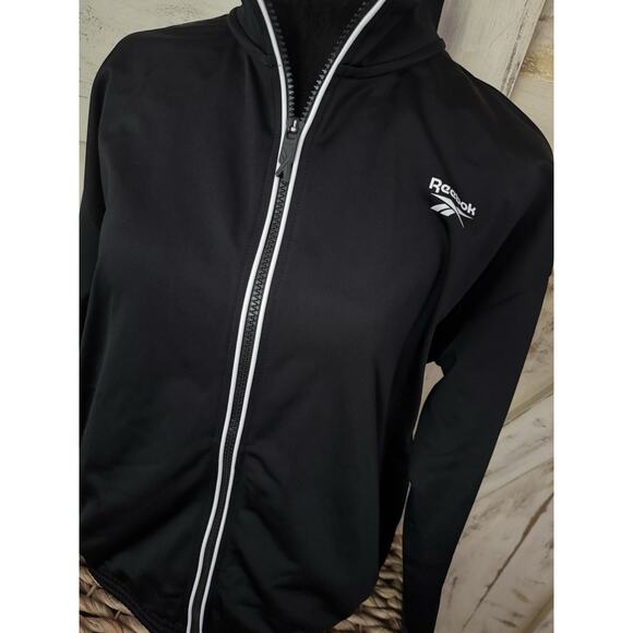 Reebok Tricot Women’s Track Jack Logo Full Zip Back Color Block B&W Size 2XL - Picture 3 of 10